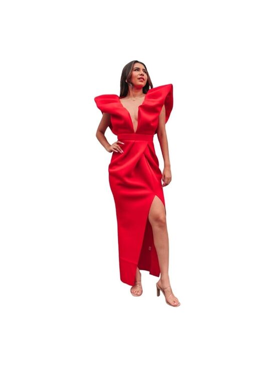 Dresses & Skirts - Elegant Red Floor Length Gown, Size L